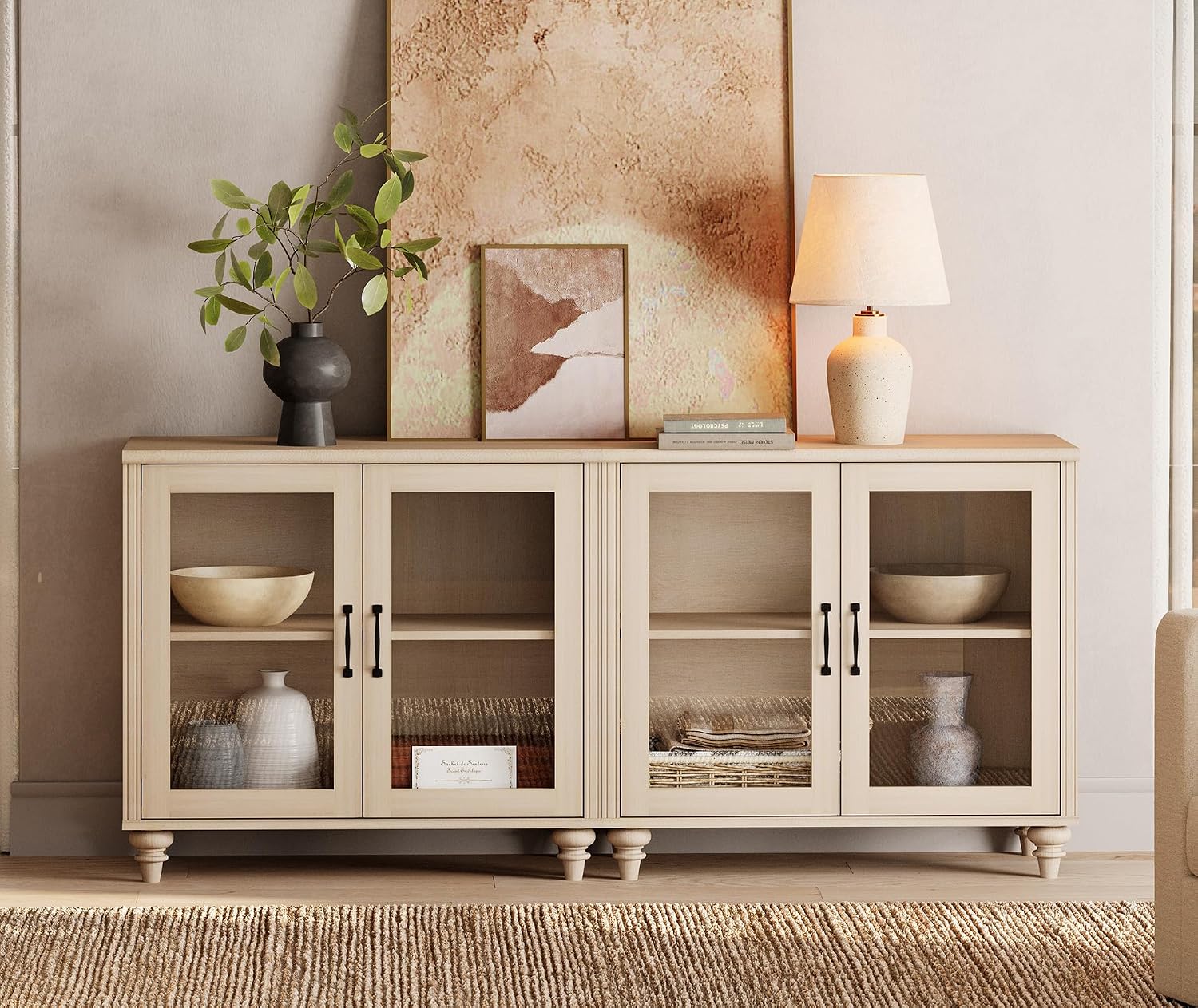 Vintage Collectible Furniture - Wood Storage Sideboard Buffet Cabinet Collection