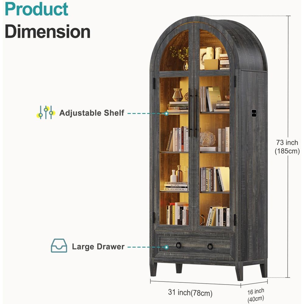 73 Arched Glass Display Cabine - Collectible & Vintage Dolls For Wedding review and price