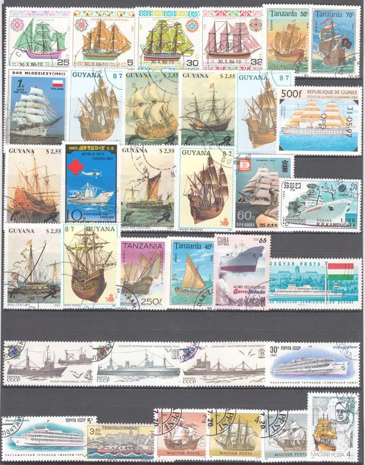 100 Special Stamps of Ships an - Collectible Vintage Postage Stamps review and price