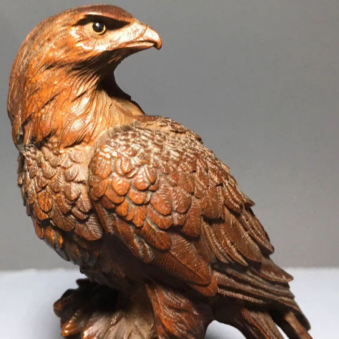 Solid Boxwood Carving Hawk Orn - Vintage Collectible Christmas Ornaments review and price
