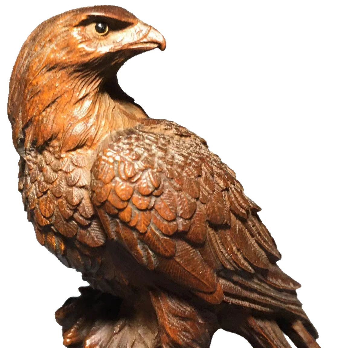 Solid Boxwood Carving Hawk Orn - Vintage Collectible Christmas Ornaments review and price