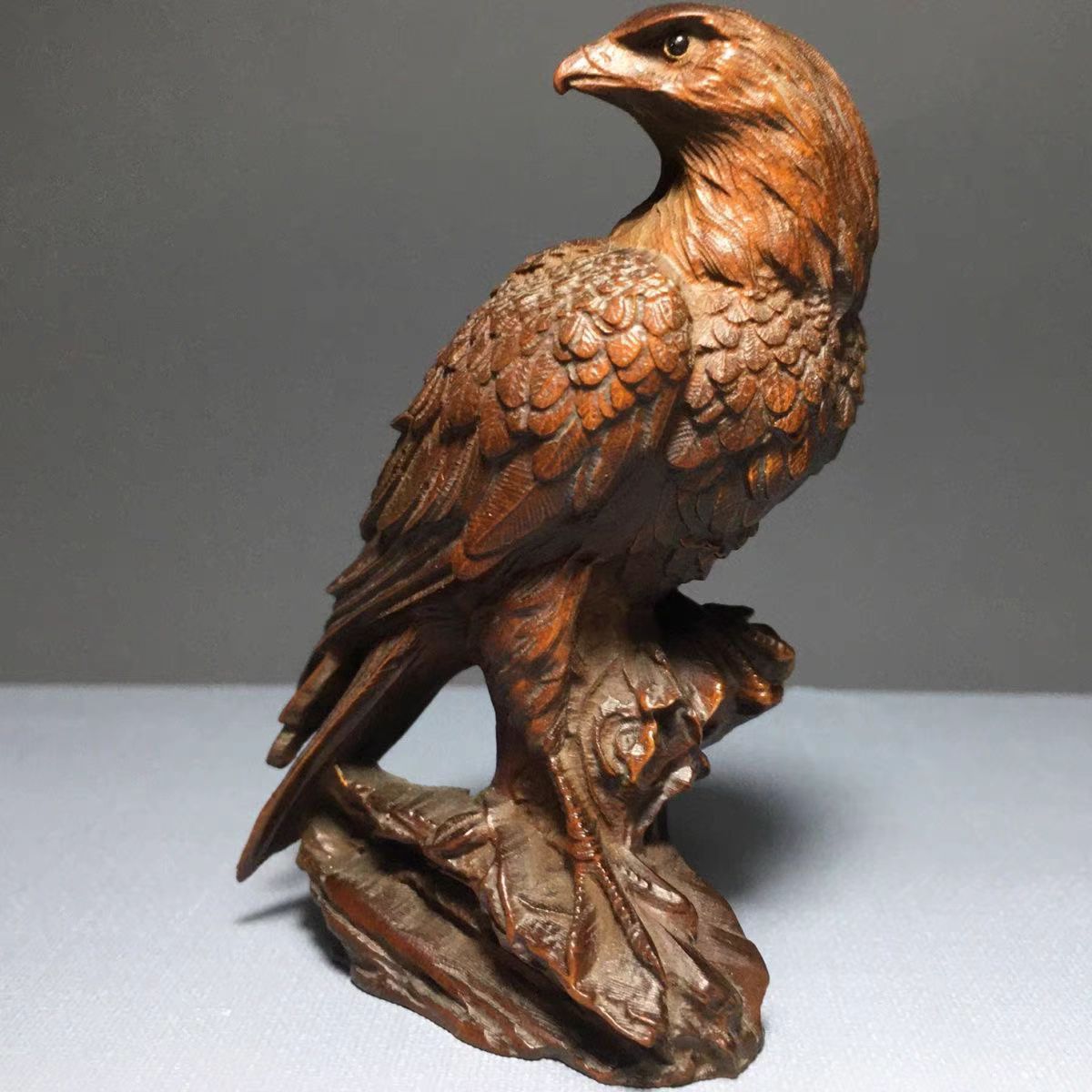 Solid Boxwood Carving Hawk Orn - Vintage Collectible Christmas Ornaments review and price