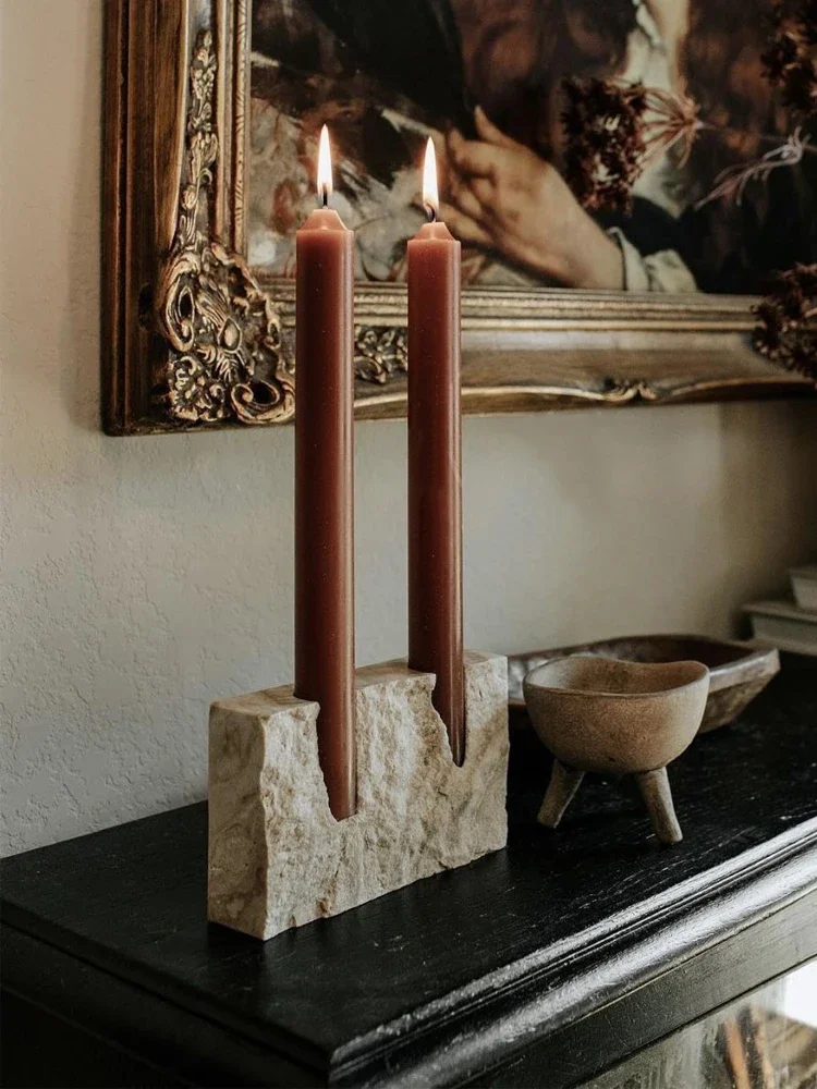 2 Holes Marble Candlestick Hol - Collectible Vintage Matches review and price